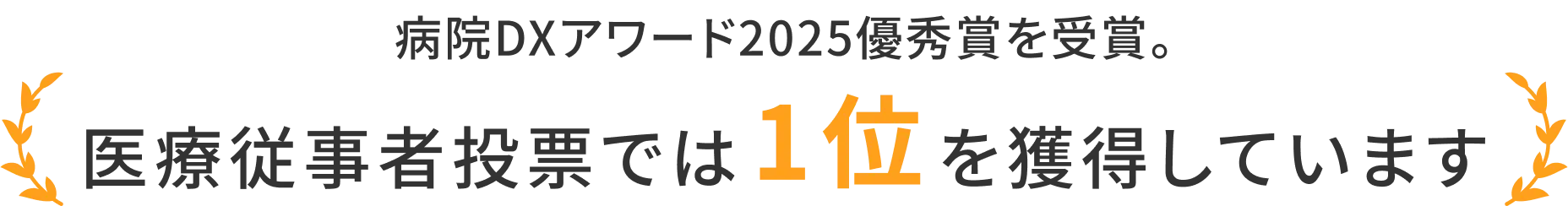 病院DXアワード2025優秀賞を受賞。医療従事者投票では1位を獲得しています